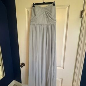 Azazie Bridesmaids Light Blue Strapless Dress